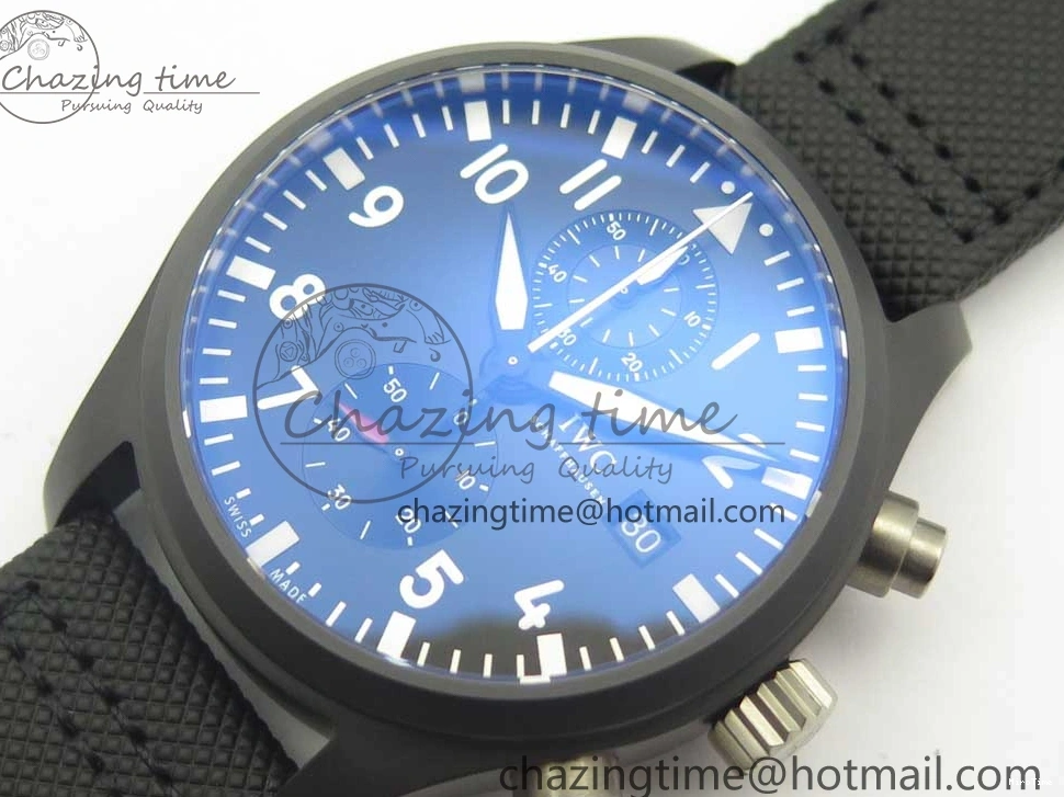 MIROTIME 0401 Modern PILOT IW389001 ZF 1:1 Best Edition Ceramic Case Black Dial on Nylon Strap A7750 (Same Function As Genuine) 7158